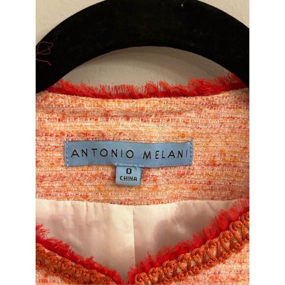Antonio Melani Tweed jacket peachy mix size 0 preppy, academia - Picture 3 of 10